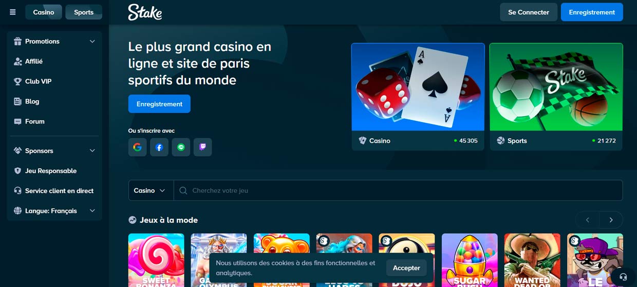 plateforme Stake casino paris sportifs hybride