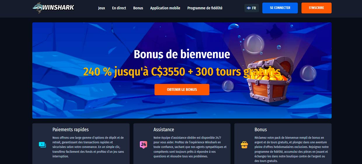 plateforme Winshark casino sécurité fiabilité
